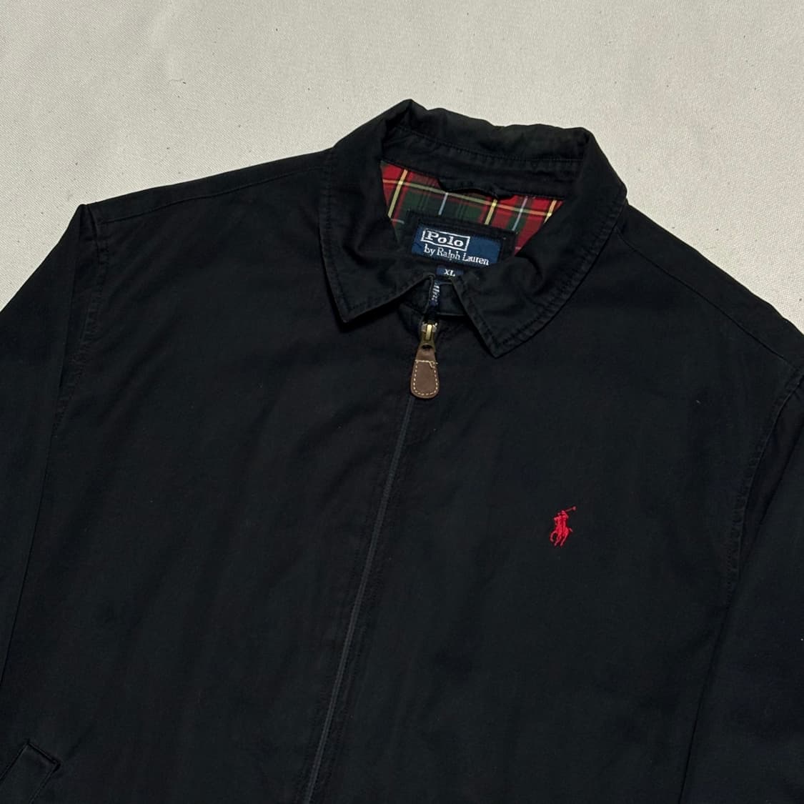XL 폴로랄프로렌 체크 배색 블랙 스윙탑 자켓 상품이미지1