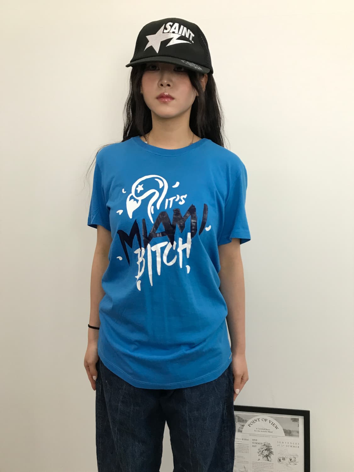 Diesel Miami Bitch Graphic Blue T-Shirt 상품이미지2
