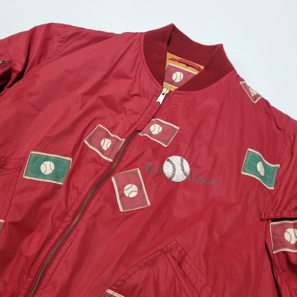 90'S KARL HELMUT 패치워크 봄버자켓 - L 상품이미지3