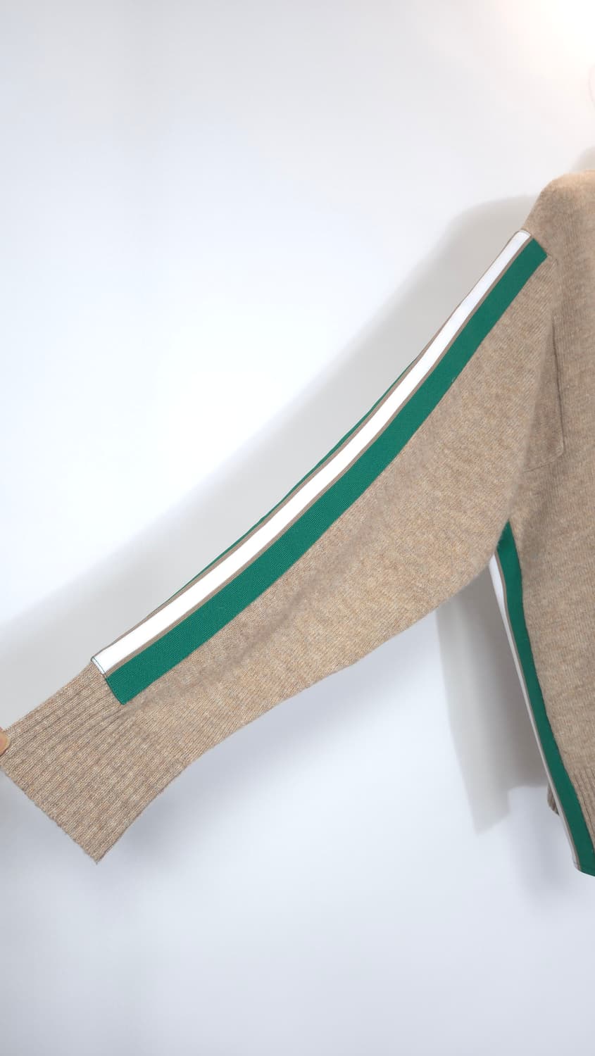 산드로 배색라인 라운드넥 니트 탑 44~66 상품이미지5