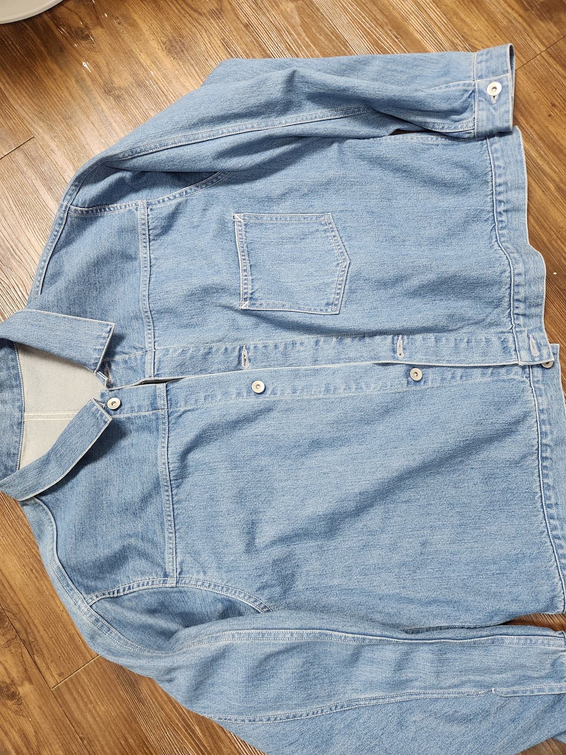 나나미카 데님 숏자켓 인디고블리치 xl 상품이미지1