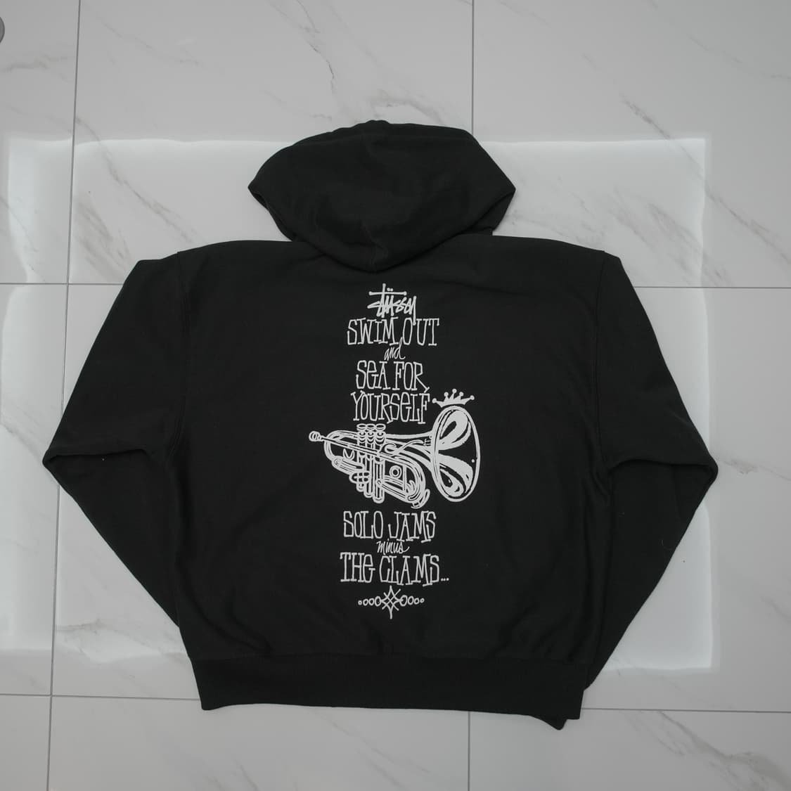 [XL] 스투시 스윔 아웃 집 후드 블랙 상품이미지4