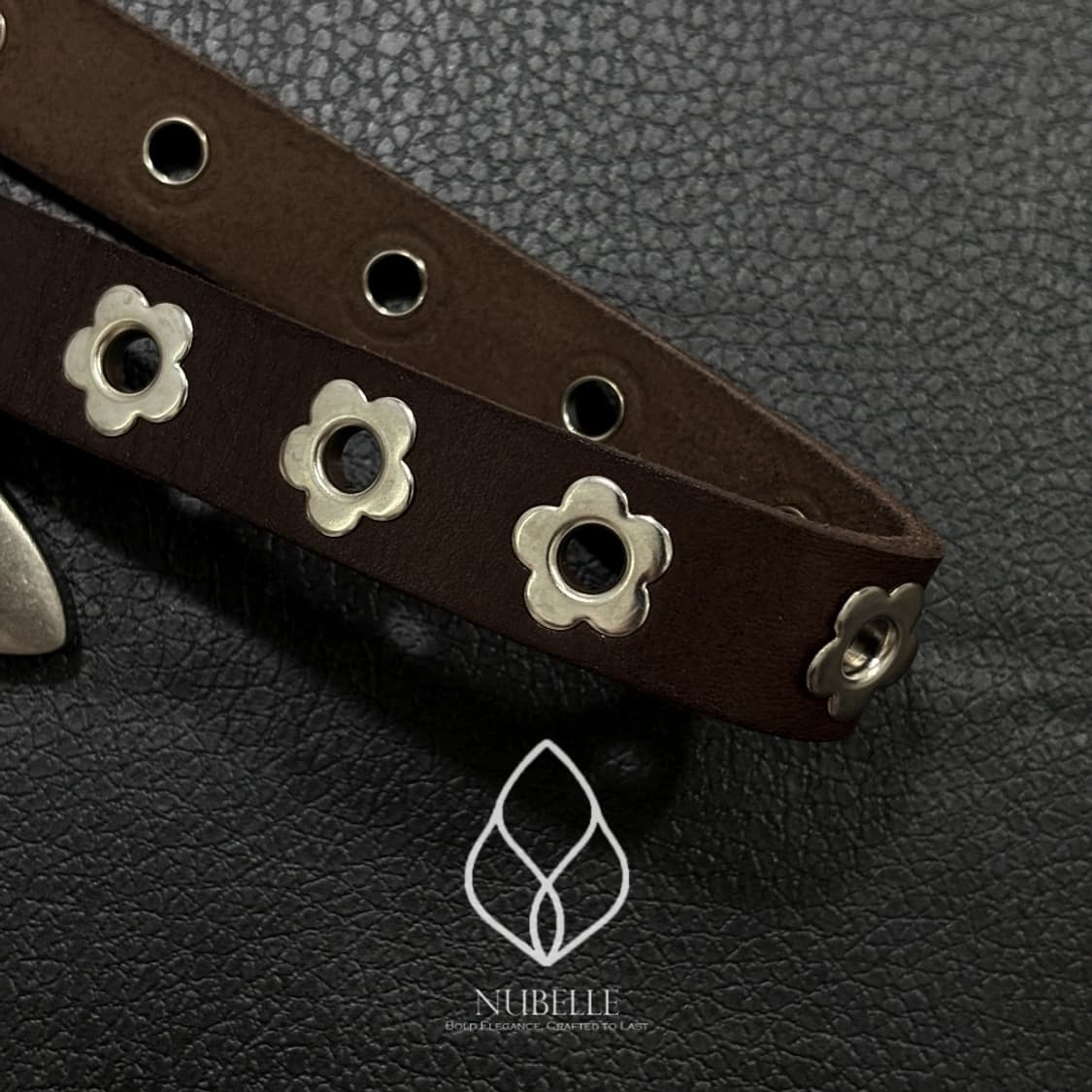 🌗 Flower stud belt / 플라워 스터드 소가죽 웨스턴 벨트 상품이미지5