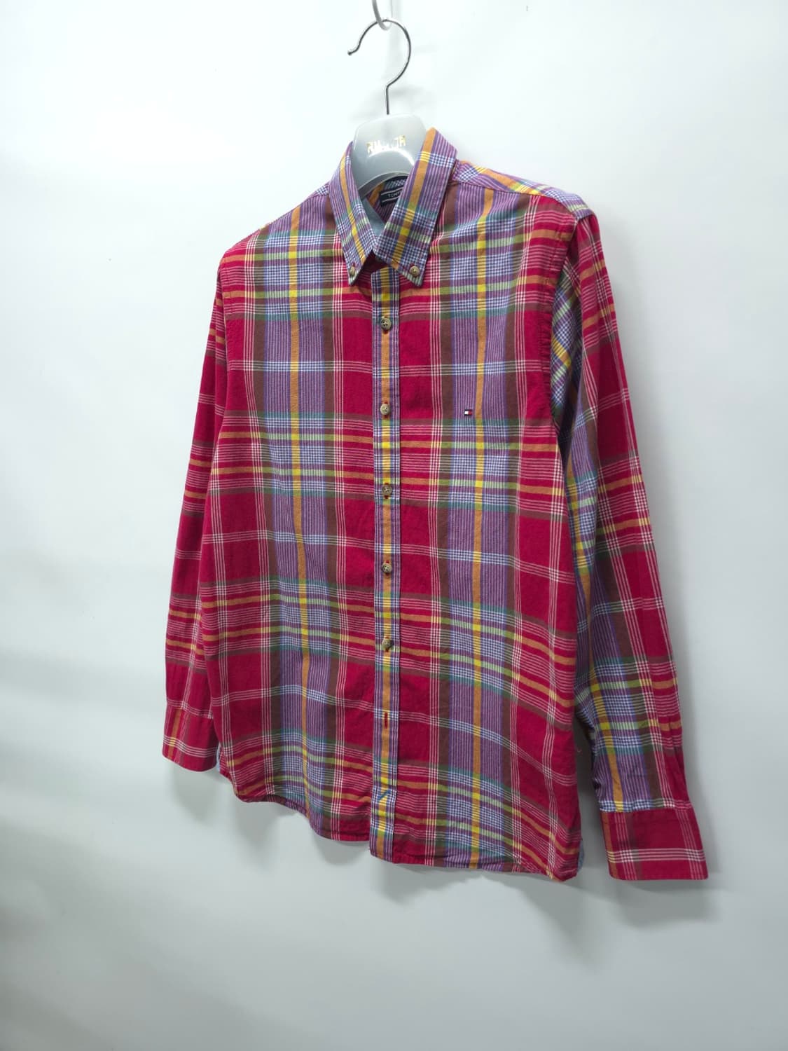 타미힐피거 여성 슬림핏 레드 체크 셔츠(66~66반) 상품이미지1