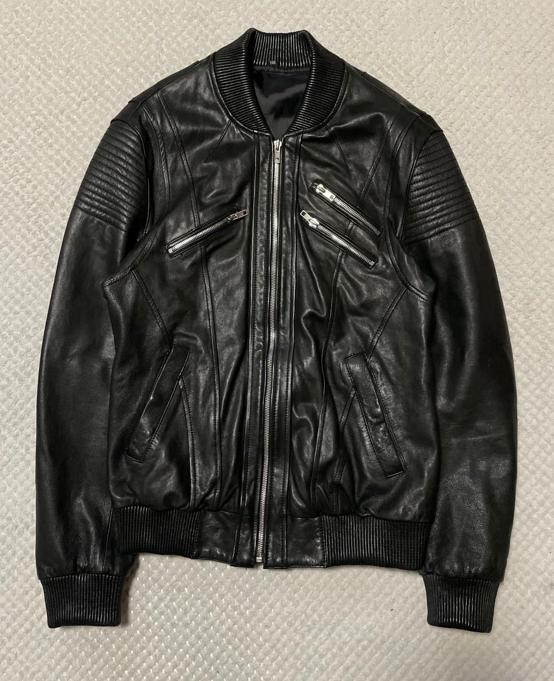 빈티지 램스킨 레더 봄버 자켓 L 상품이미지1
