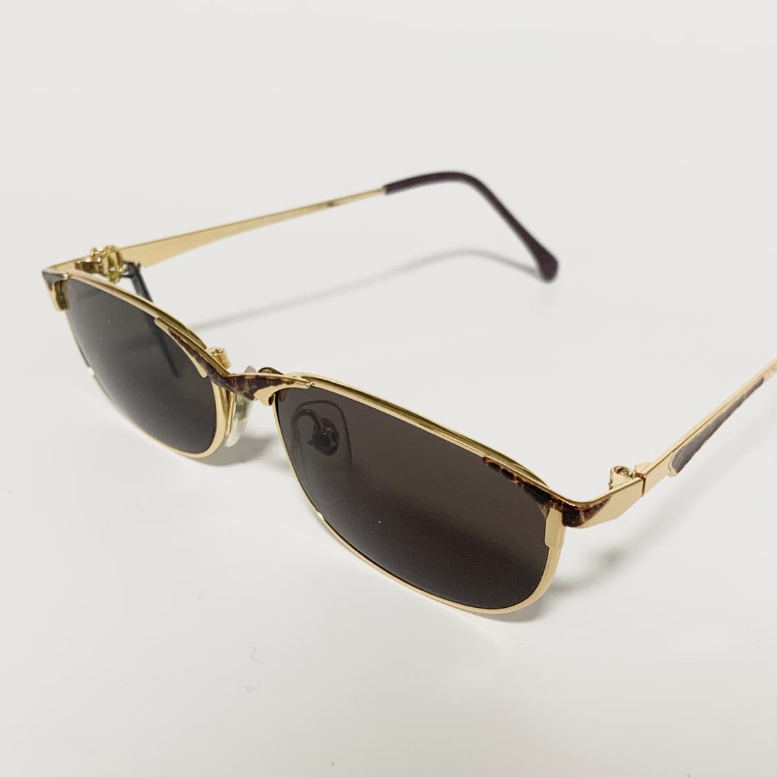 839 데드스탁 픽키 빈티지 스몰 메탈 선글라스 골드 펄브라운 상품이미지2