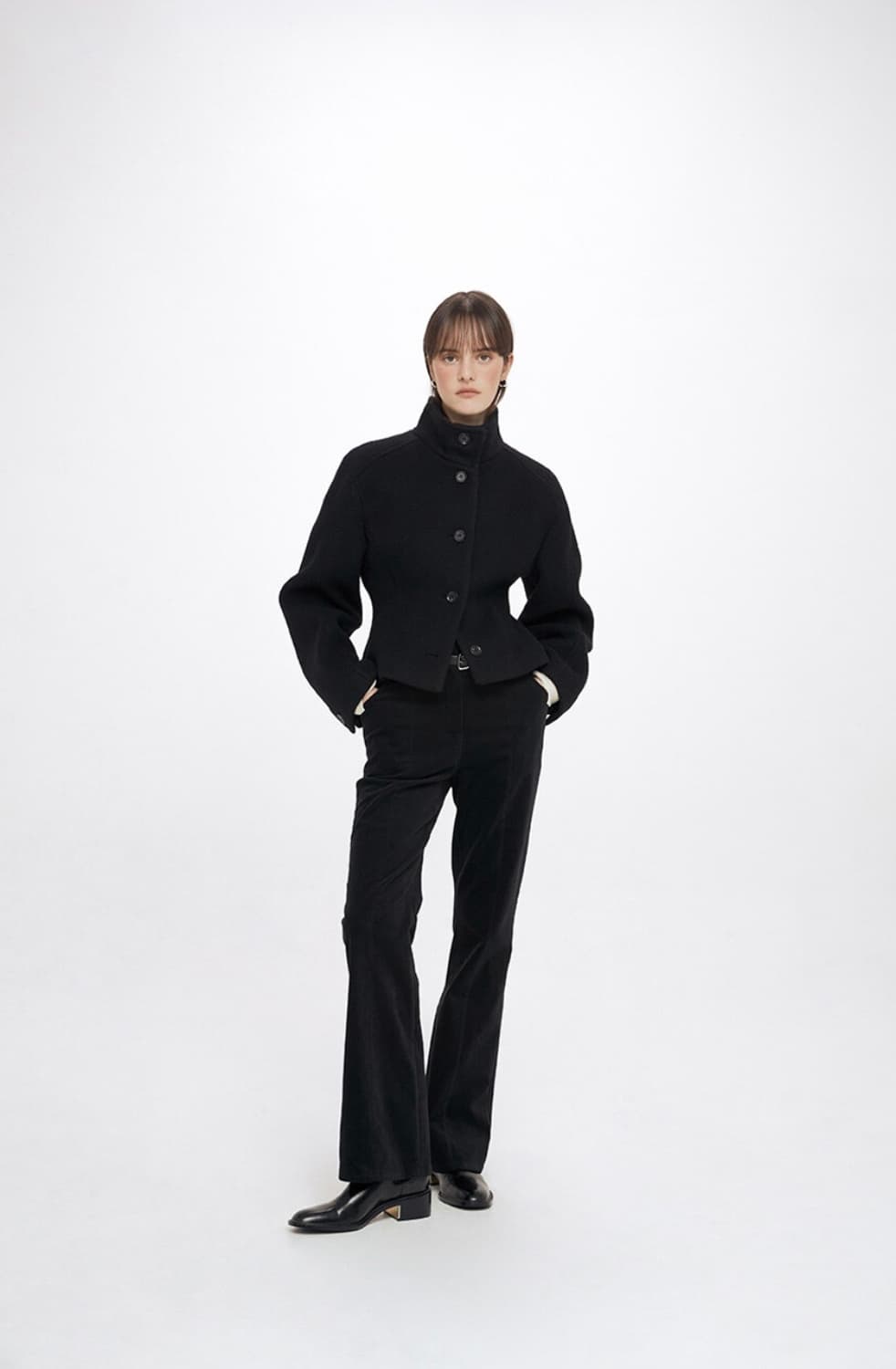 레이브 하이넥 숏코트 블랙 S 상품이미지3