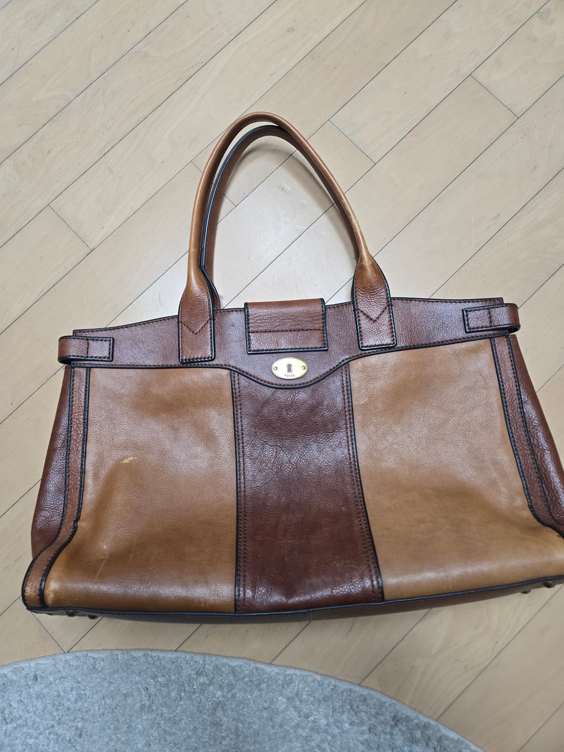 파슬 브라운 레더 토트백 가죽 가방 상품이미지2