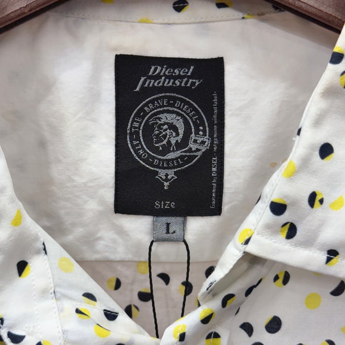 디젤 인더스트리 스트릿 패턴 긴팔 셔츠 도트 그래픽 디테일 화이트 상품이미지7