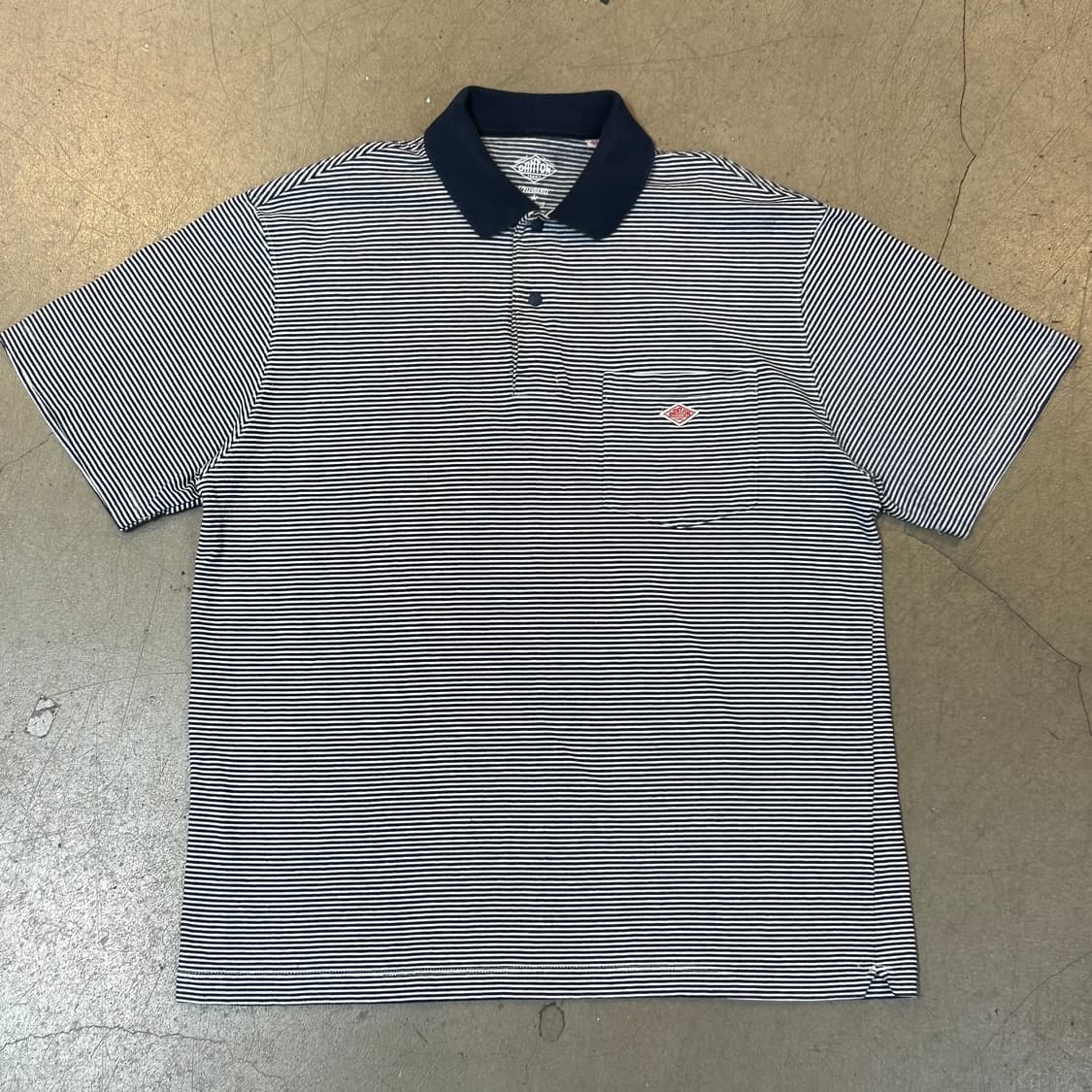 42 단톤 스트라이프 카라 반팔 티셔츠 상품이미지2