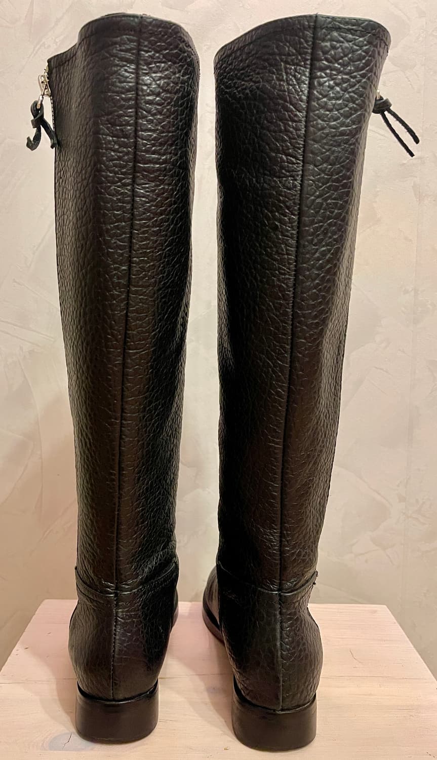 리얼 카우레더 지퍼 롱부츠 블랙 38사이즈(245~250) 상품이미지3