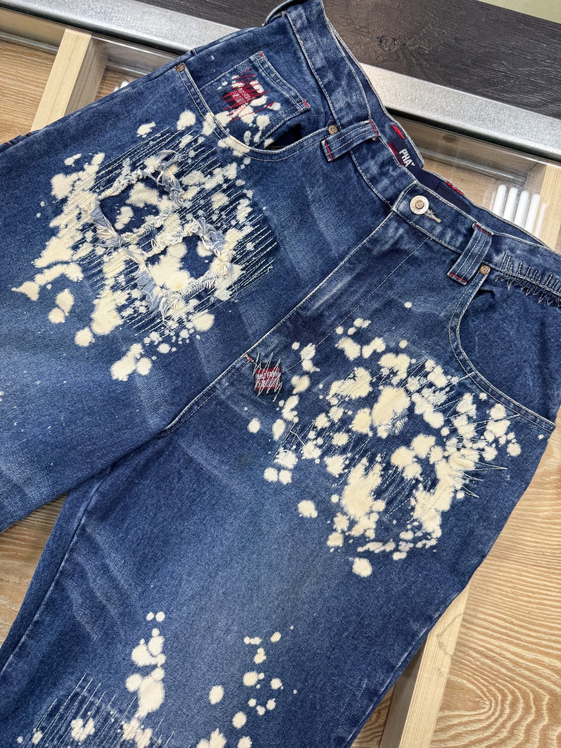 팻 팜 블리치드 스티치 데님 팬츠 상품이미지5