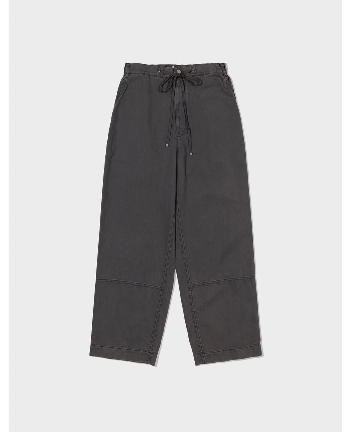 [M] 로우클래식 워시드 코튼 와이드 팬츠 차콜 브라운 상품이미지2