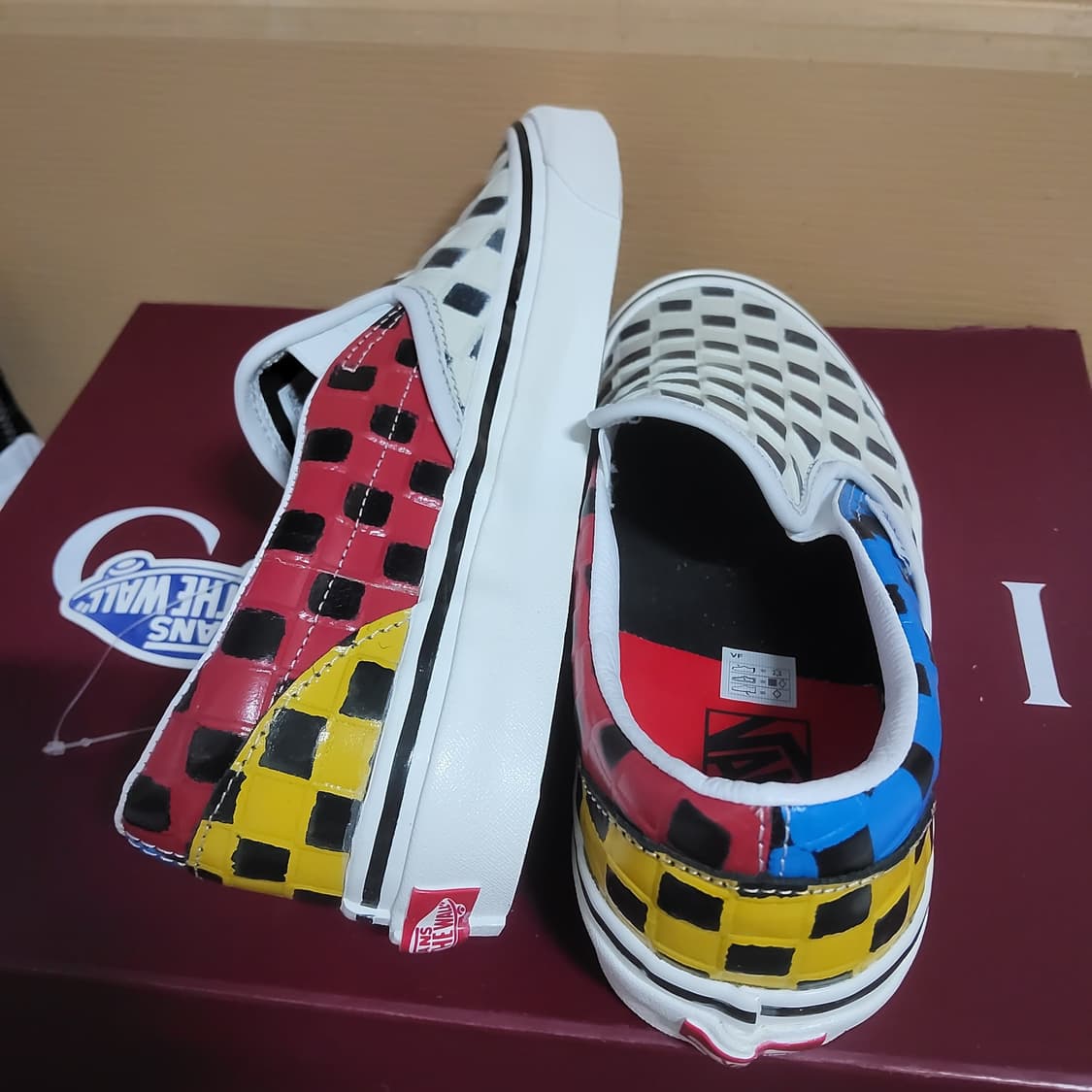 반스 vans 애너하임 슬립온 레더 체커보드 새상품 260 상품이미지3