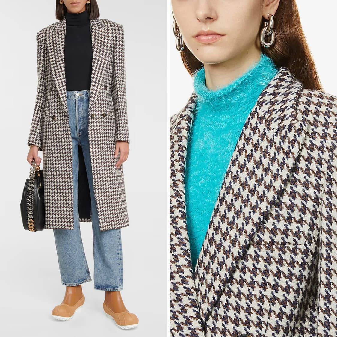 스텔라 매카트니 신상 하운드 투스 체크 코트 상품이미지2