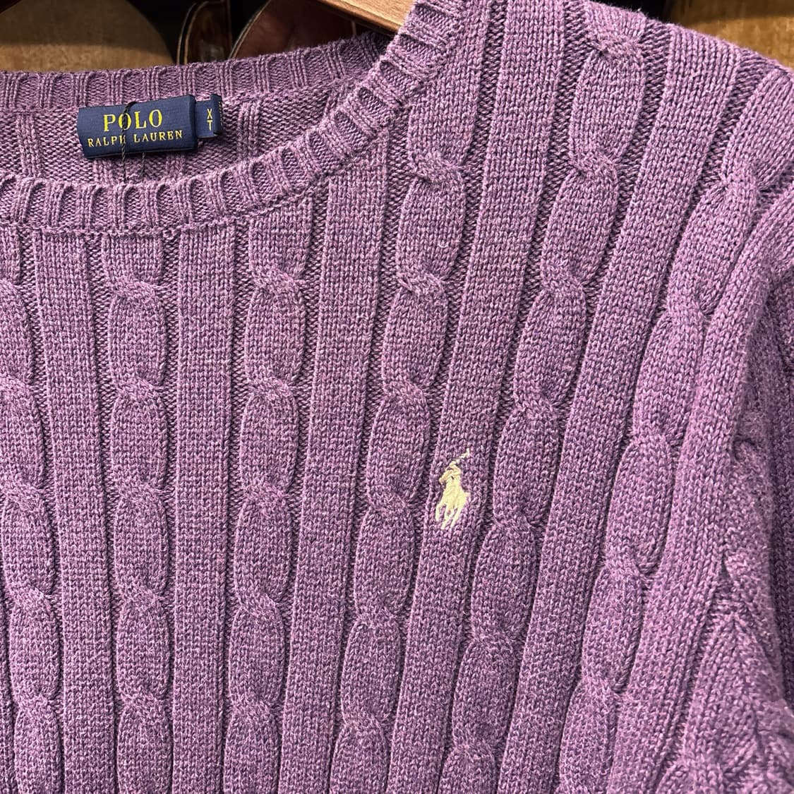 신형라벨 폴로 랄프로렌 크루넥 케이블 코튼니트 스웨터 보카시퍼플 N994 상품이미지6