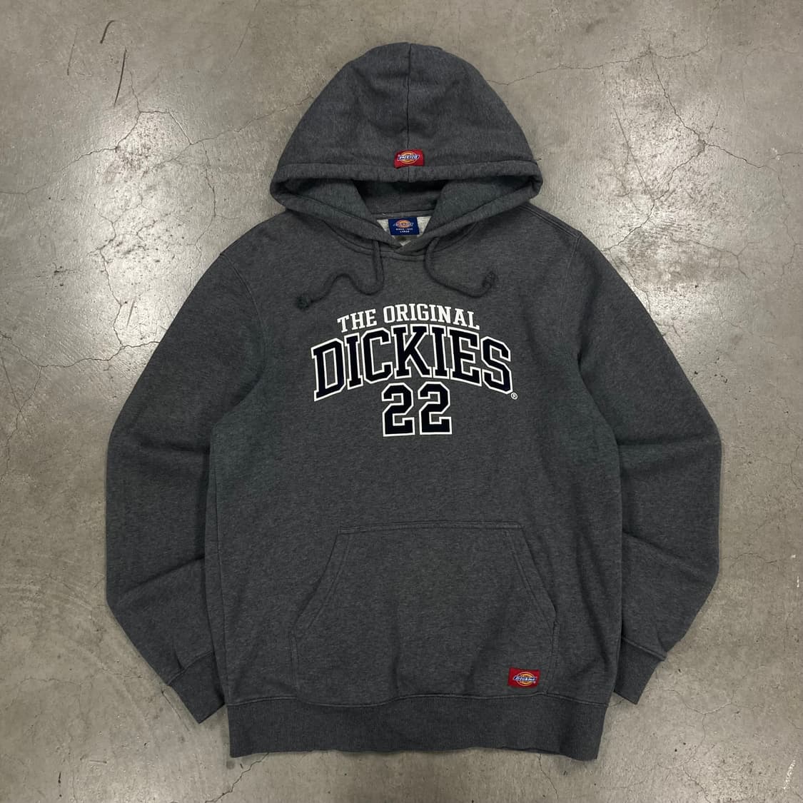 디키즈 차콜 컬러 스펠아웃 빅로고 후드티 상품이미지1