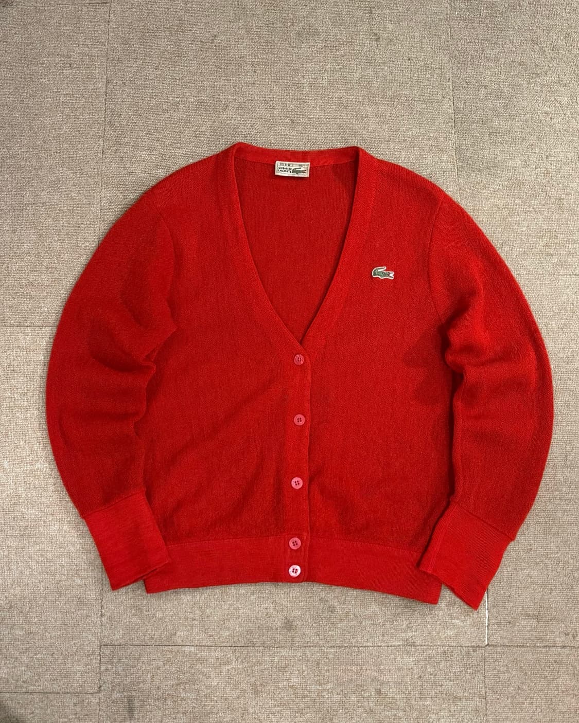 라코스테 90s 서광 레드 가디건 상품이미지1