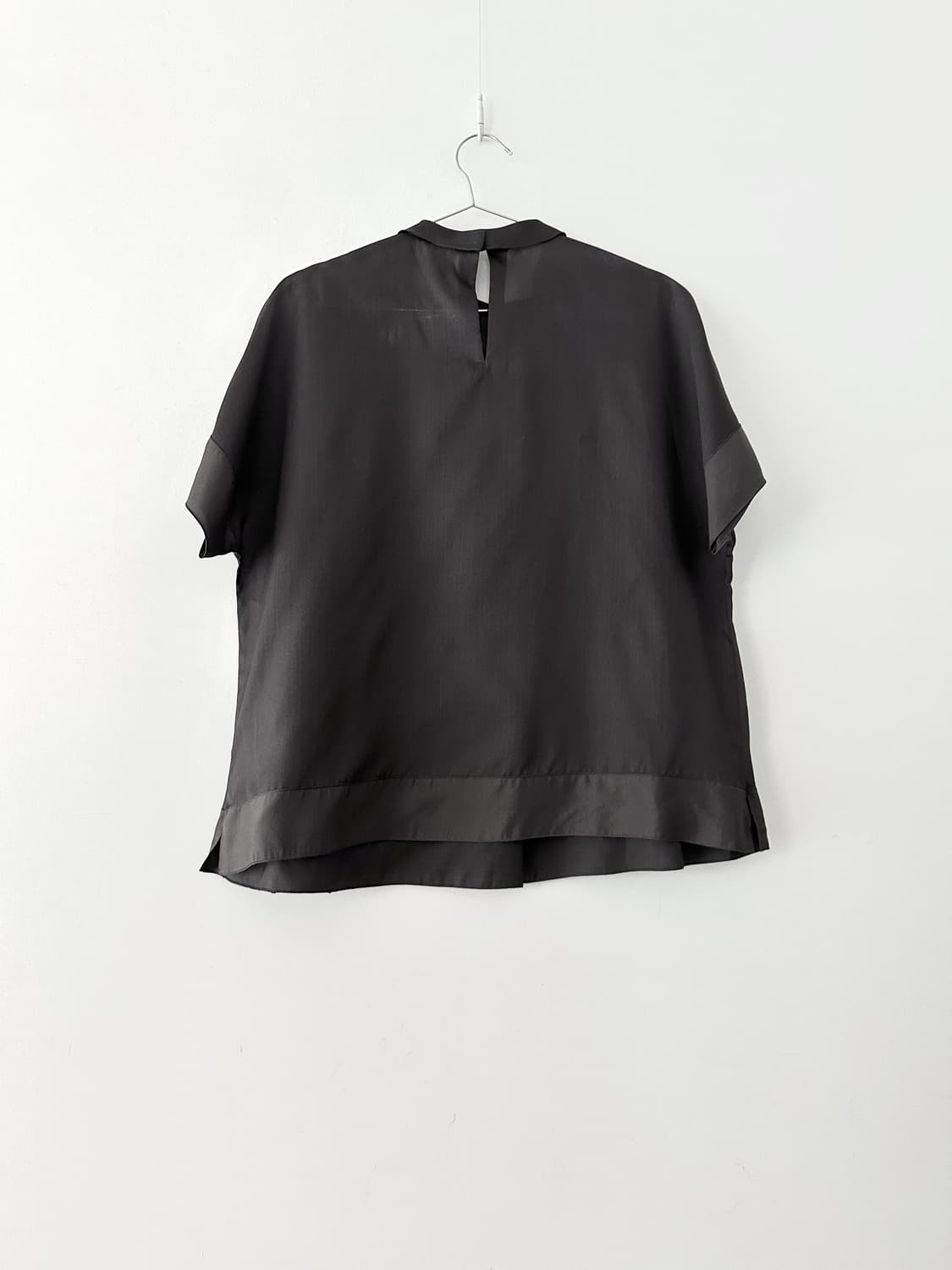 Organza split classic blouse / khaki 상품이미지4