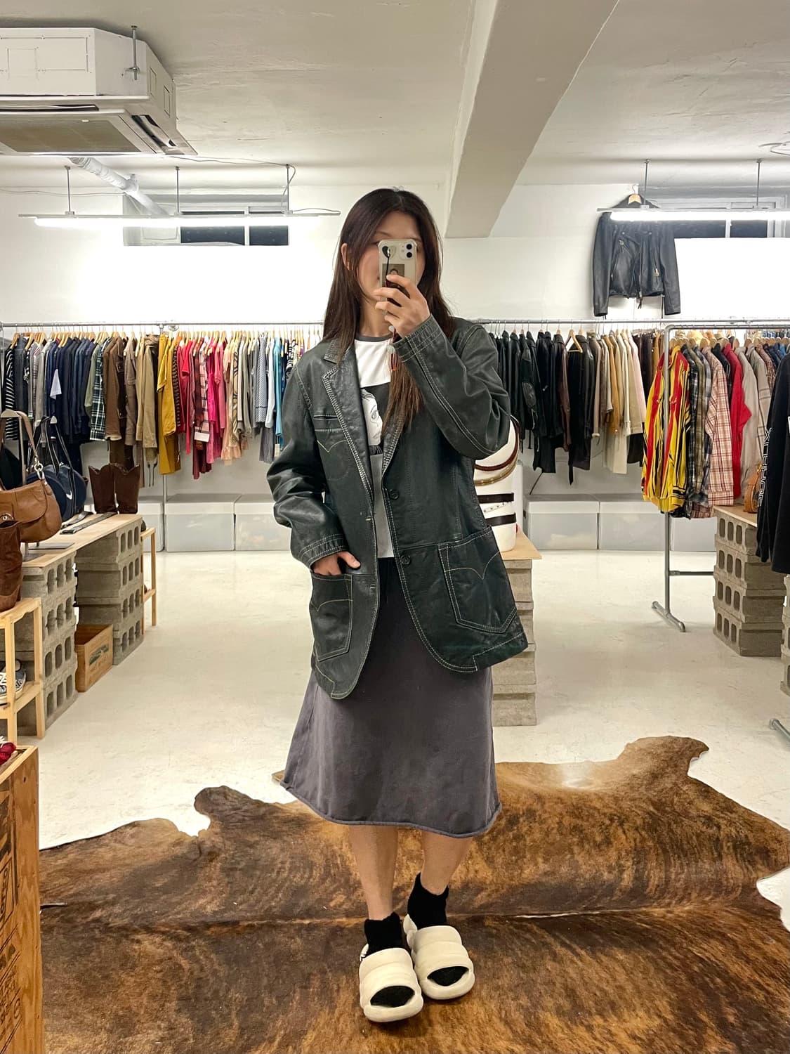 VTG western leather blazer 상품이미지3