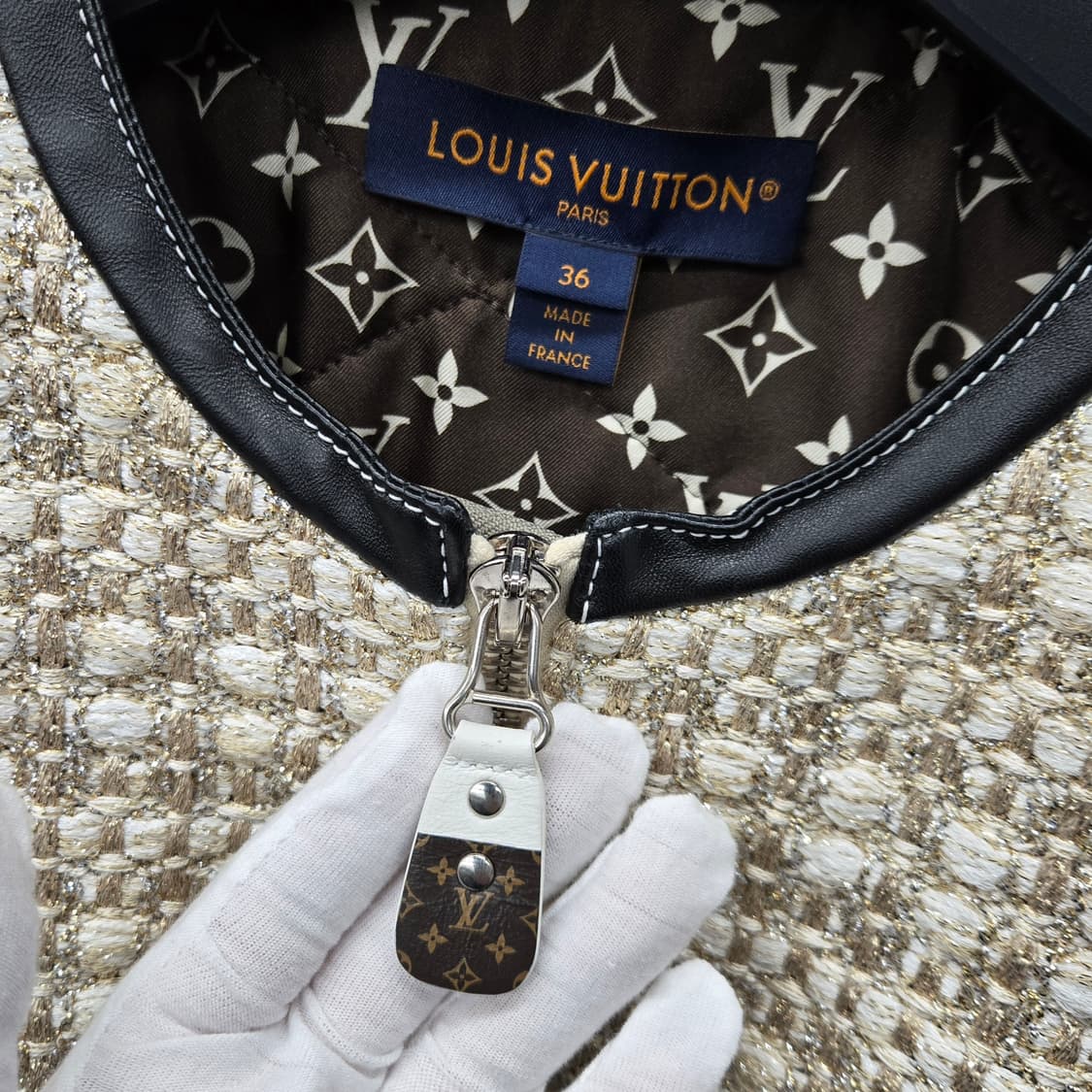 백화점판 / 루이비통 LV 모노그램 루렉스 트위드 프릴 슬리브 자켓 36 상품이미지3