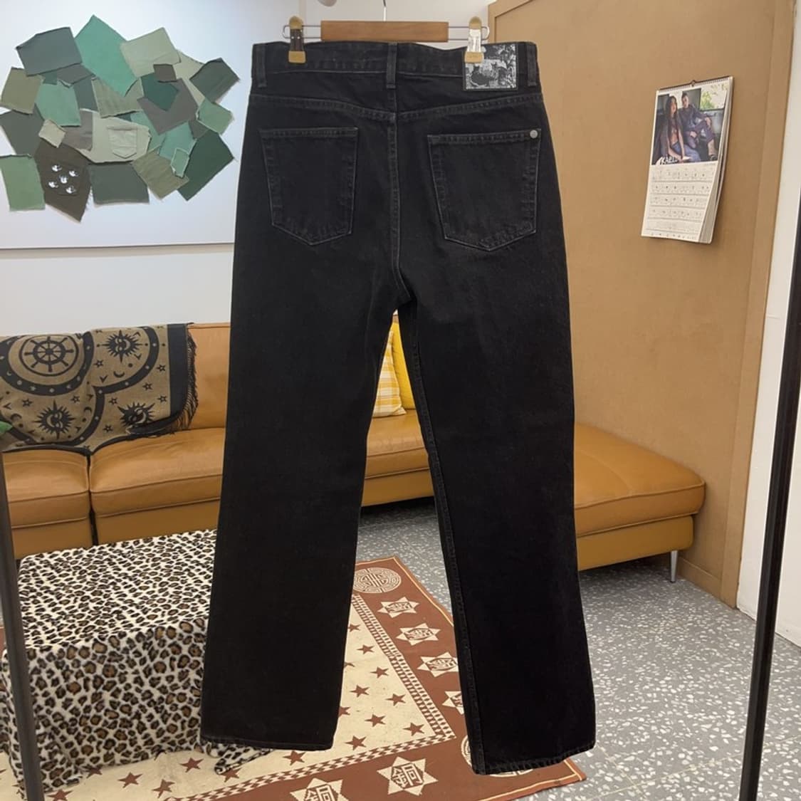 모드나인 키치 고양이패치 모던락시크 흑청 데님팬츠 29인치 C09253 상품이미지4