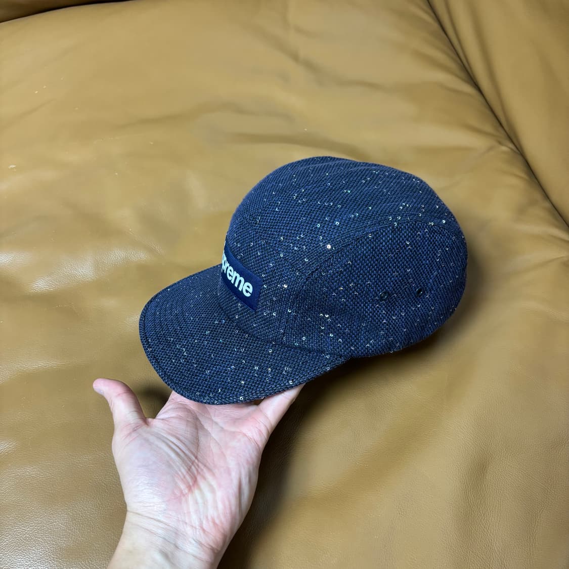 Supreme 슈프림 네이비 캠프캡 모자 (Glitter Navy) 상품이미지4