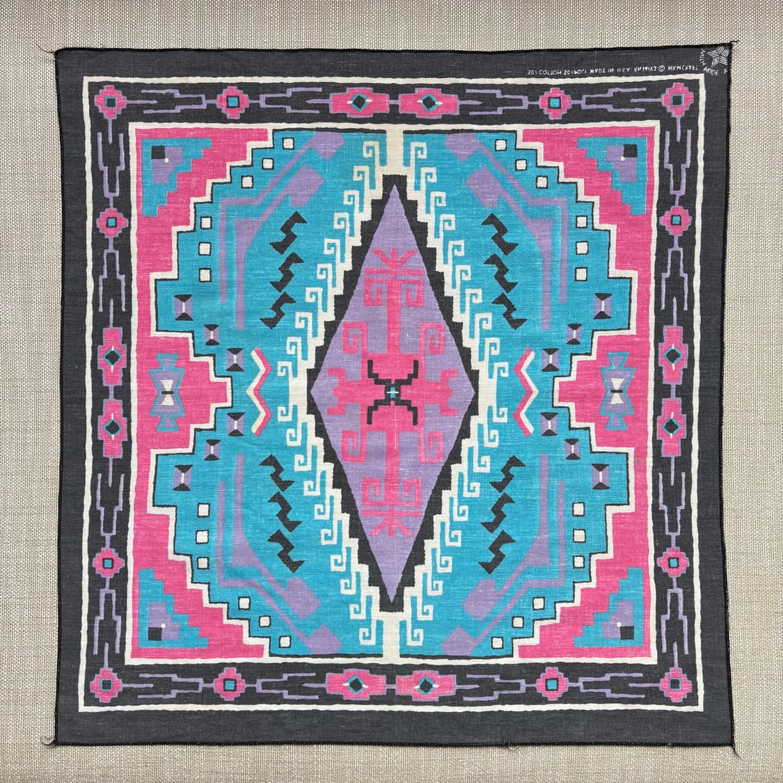 80s USA WAMCRAFT 아즈텍 나바호 반다나 (54.5 x 53) 상품이미지6