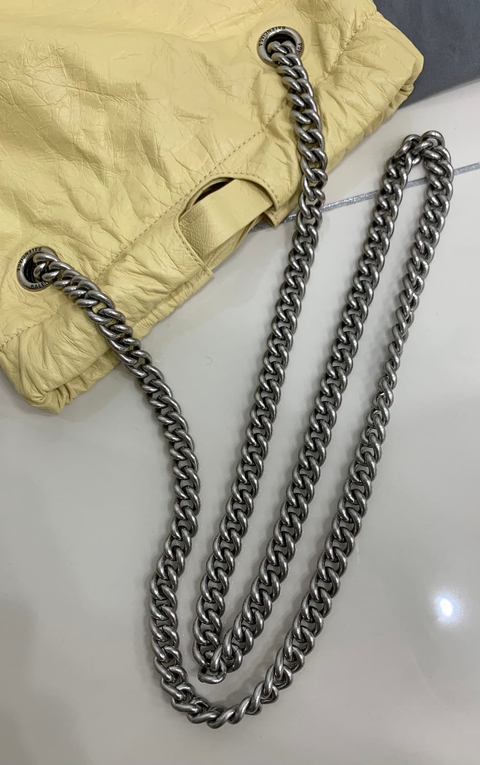 [S]발렌시아가 크러쉬 토트백 숄더백 가방 버터옐로우 컬러 스몰사이즈 상품이미지9