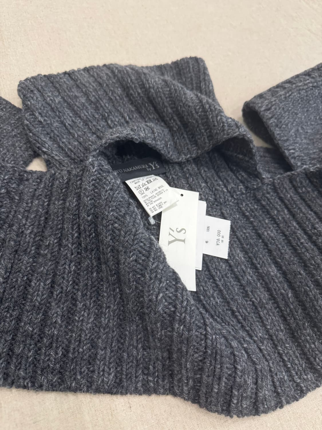 요지야마모토 x 카요나카무라 19aw 울 터틀넥 머플러 상품이미지4