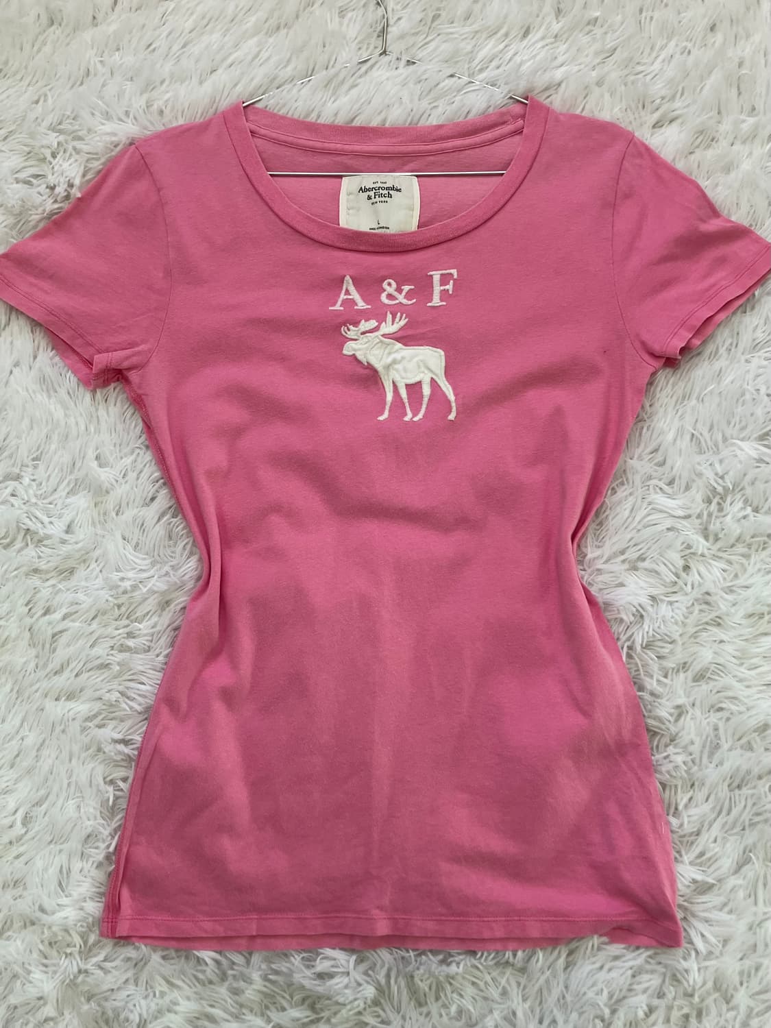 빈티지 아베크롬비 베이비 핑크 반팔 1054 y2k 스트릿 갸루 펑키 일 상품이미지1