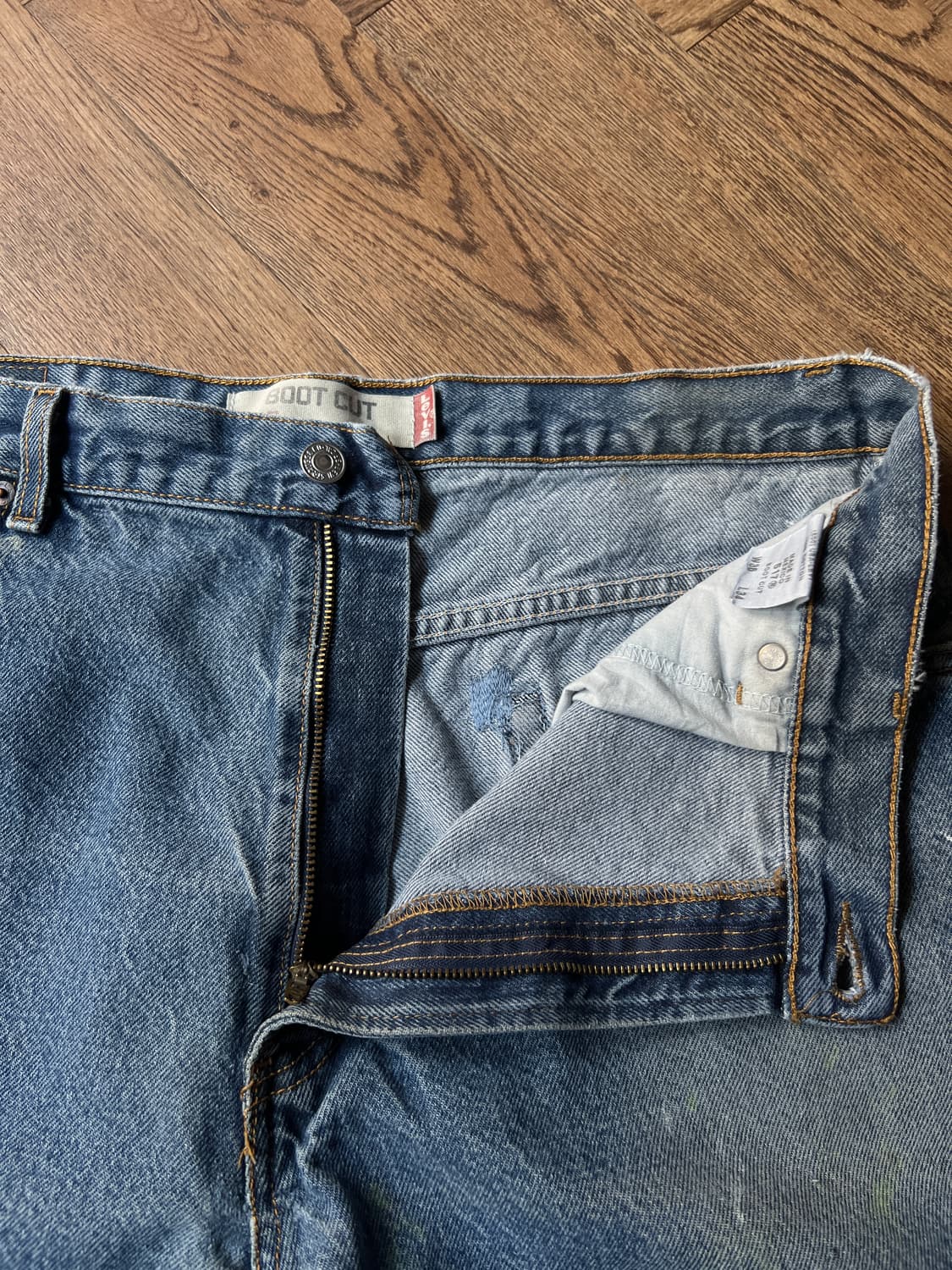 [36]00s 리바이스 USA 517 블랭크탭 페인티드 플레어핏 데님팬츠 상품이미지3