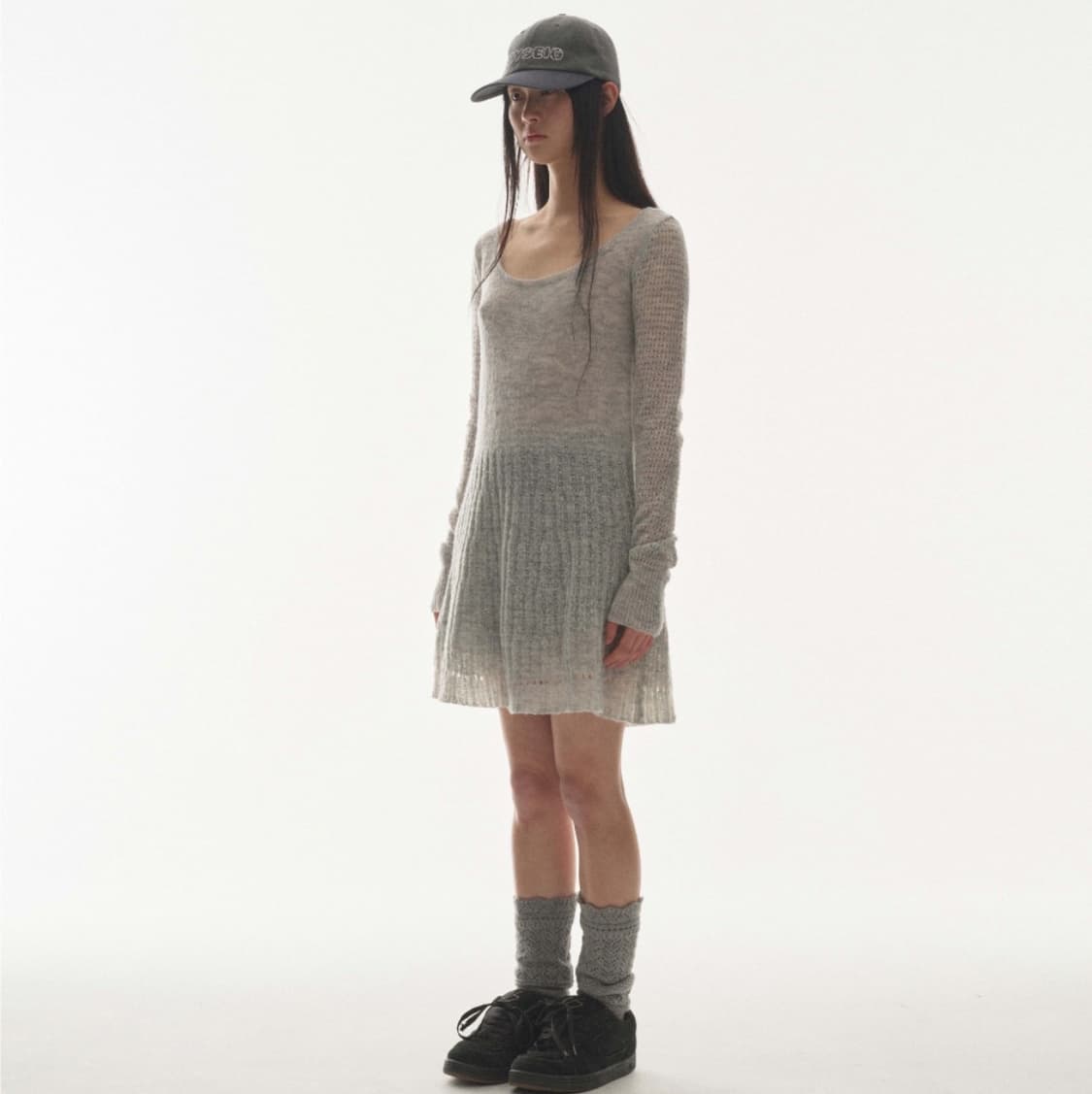 코이세이오 소프트 벨 니트 원피스 라이트 그레이 드레스 상품이미지5