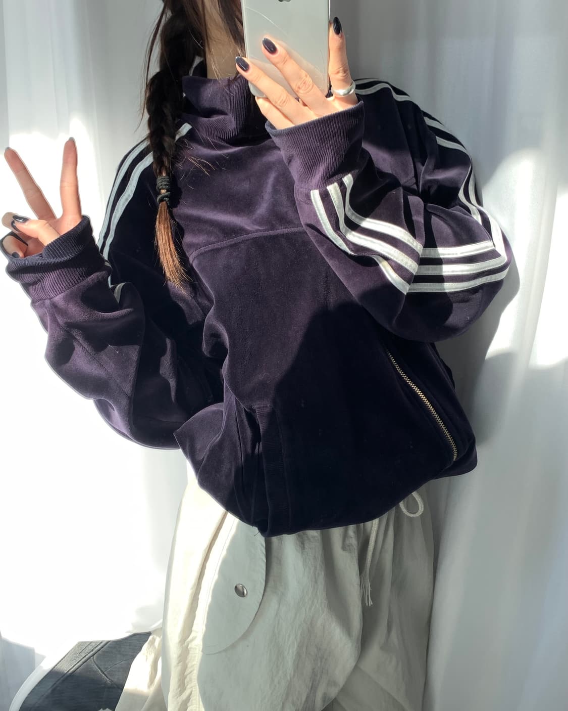 Adidas 아디다스 네이비컬러 벨벳 져지 상품이미지2