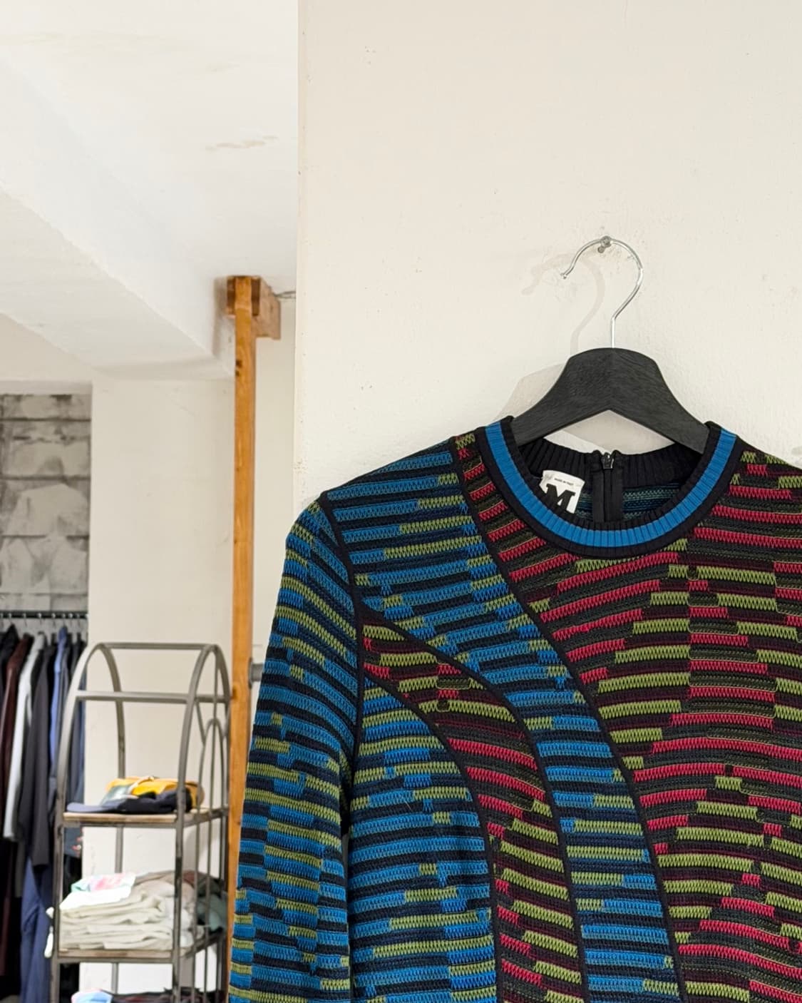 미쏘니 멀티 컬러 스트라이프 니트 원피스 상품이미지2