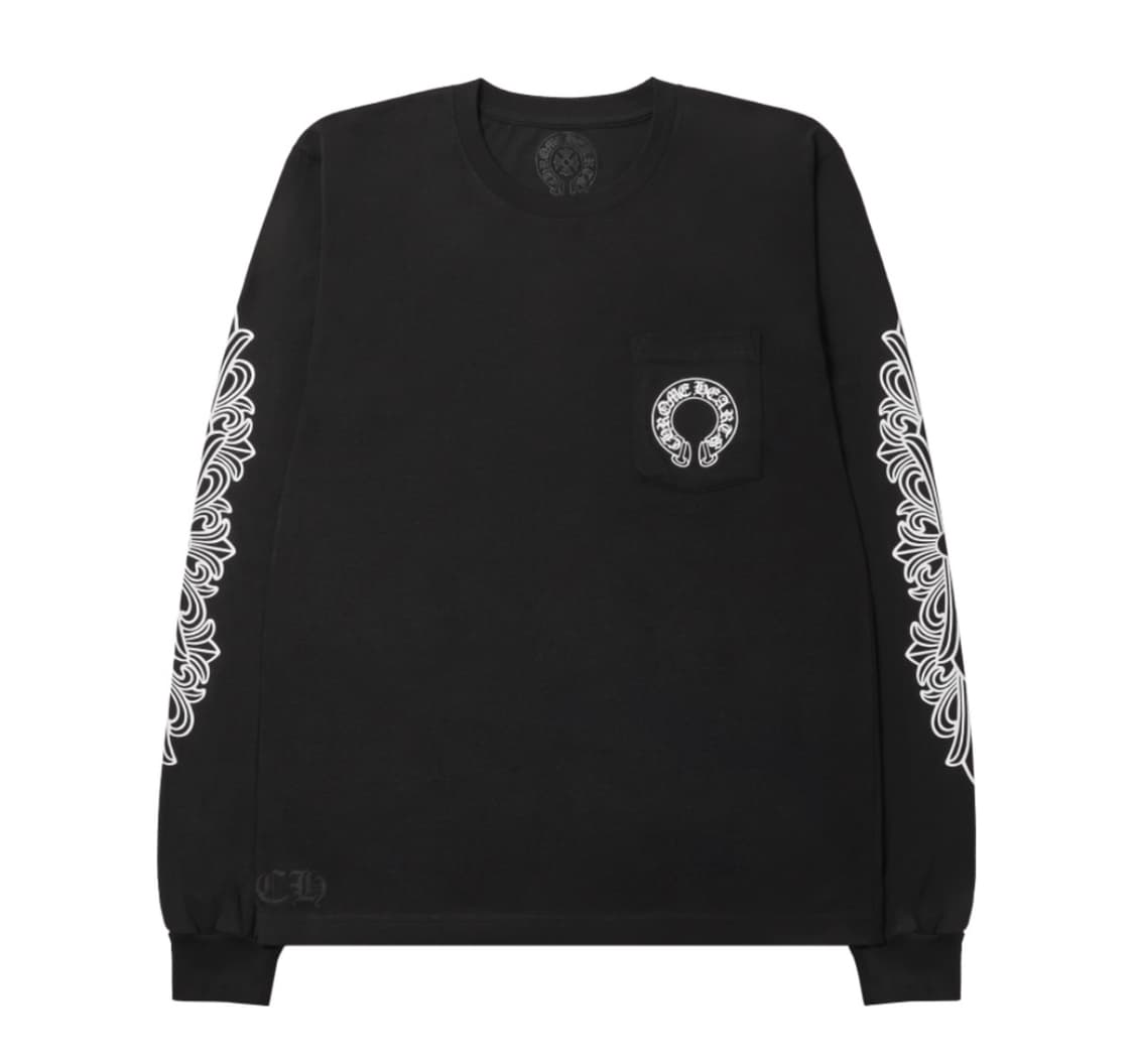 크롬하츠 홀스슈 롱슬리브 티셔츠 블랙 XXL 상품이미지1