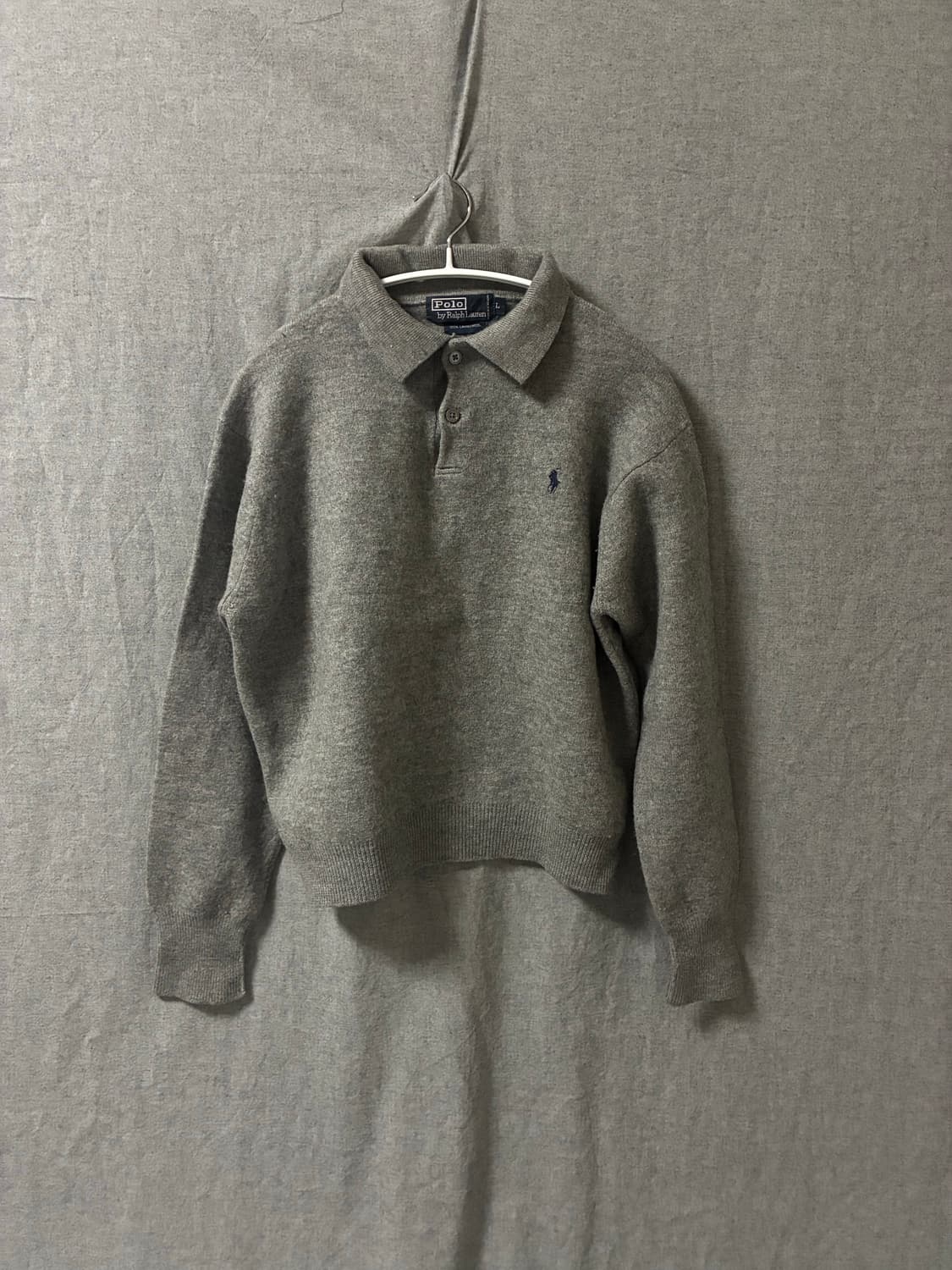 폴로 랄프로렌 그레이 카라 니트 L 상품이미지2