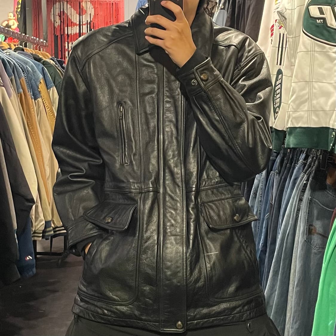 Vintage 100% 리얼소가죽 레더자켓 상품이미지7