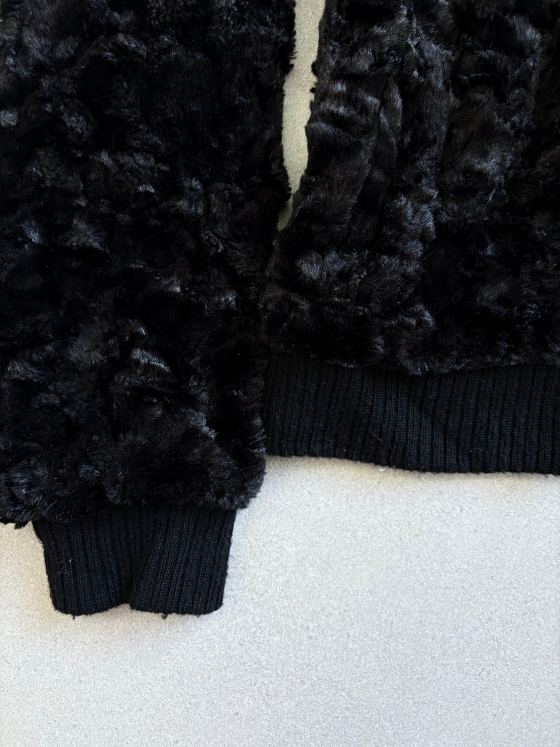 블랙 퍼 후드집업 상품이미지3