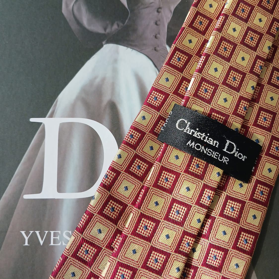 디올 실크 버건디 지오메트릭 넥타이 9.5cm B등급 A18895
 상품이미지4