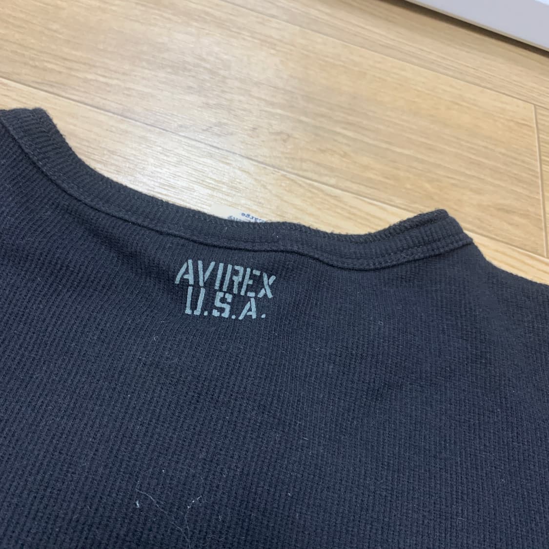 L]아비렉스 AVIREX 골지 헨리넥 반팔 티셔츠 상품이미지6