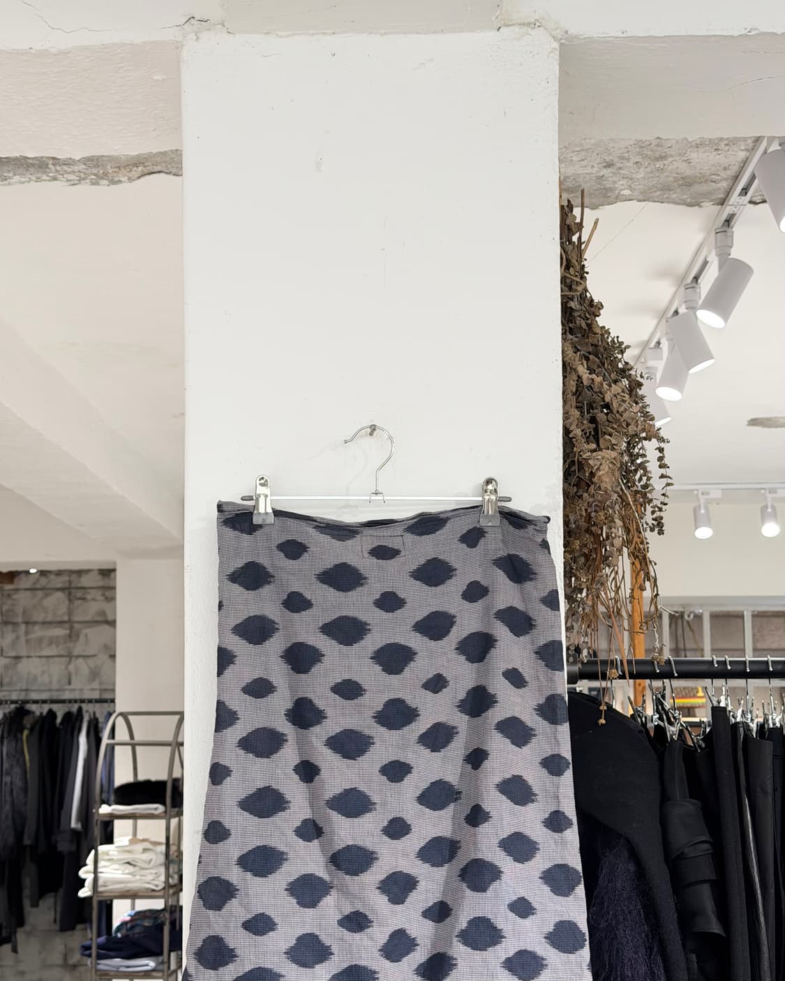 비비안웨스트우드 그레이 네이비 패턴 코튼 셔링 리본 스커트 상품이미지5