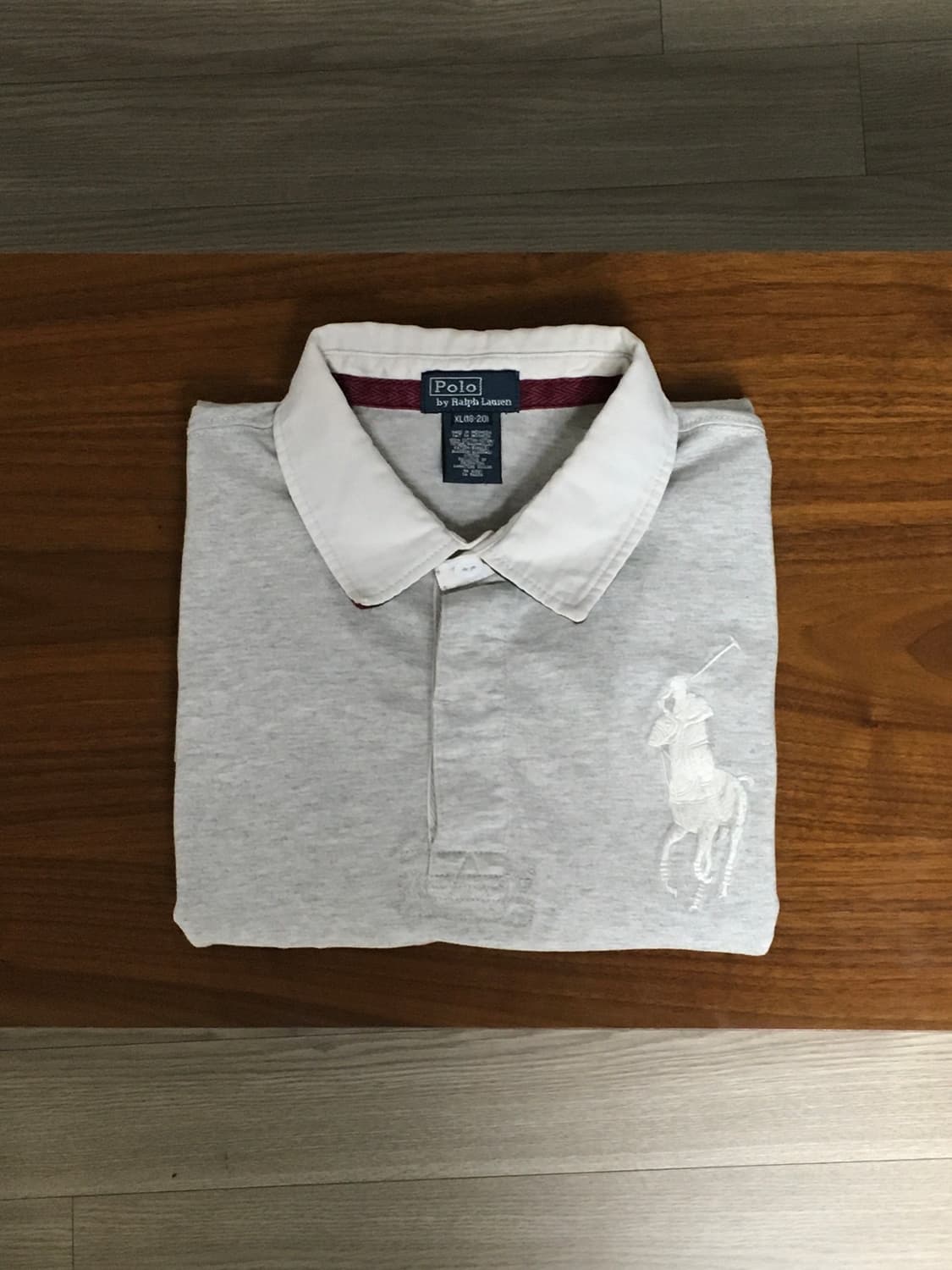 폴로 빅포니 긴팔 럭비티 회색 상품이미지1