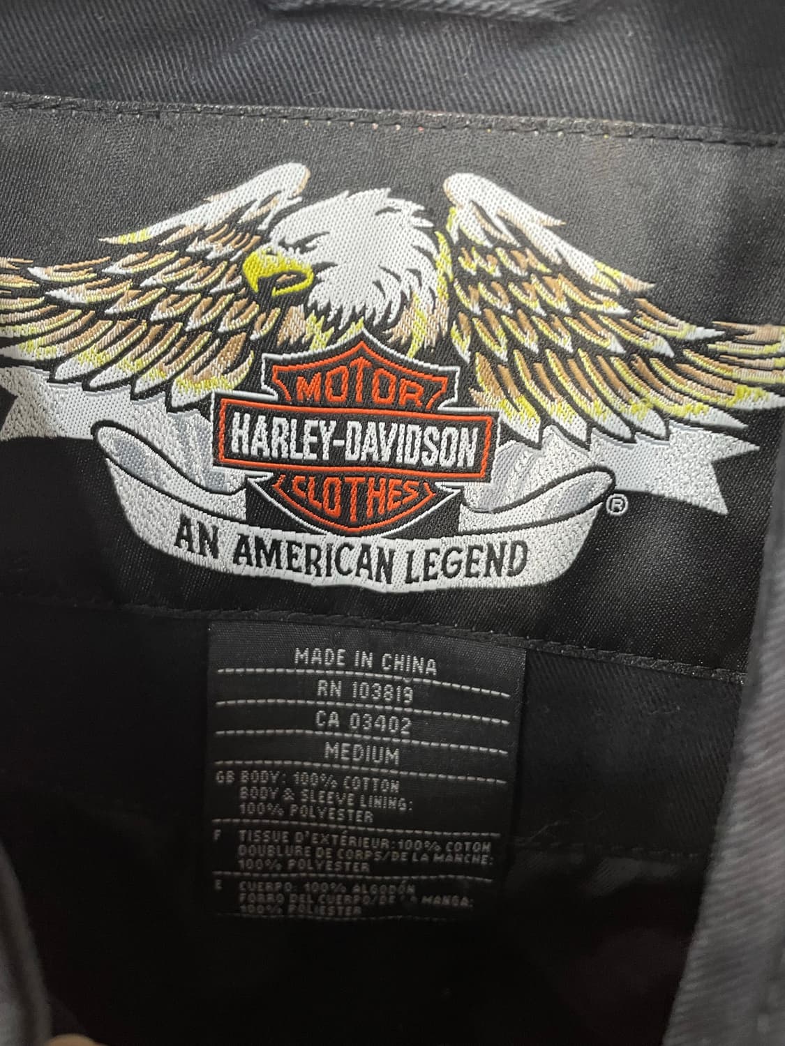 할리데이비슨 모터사이클 빅로고 코튼 레이싱 자켓 H2201 상품이미지8