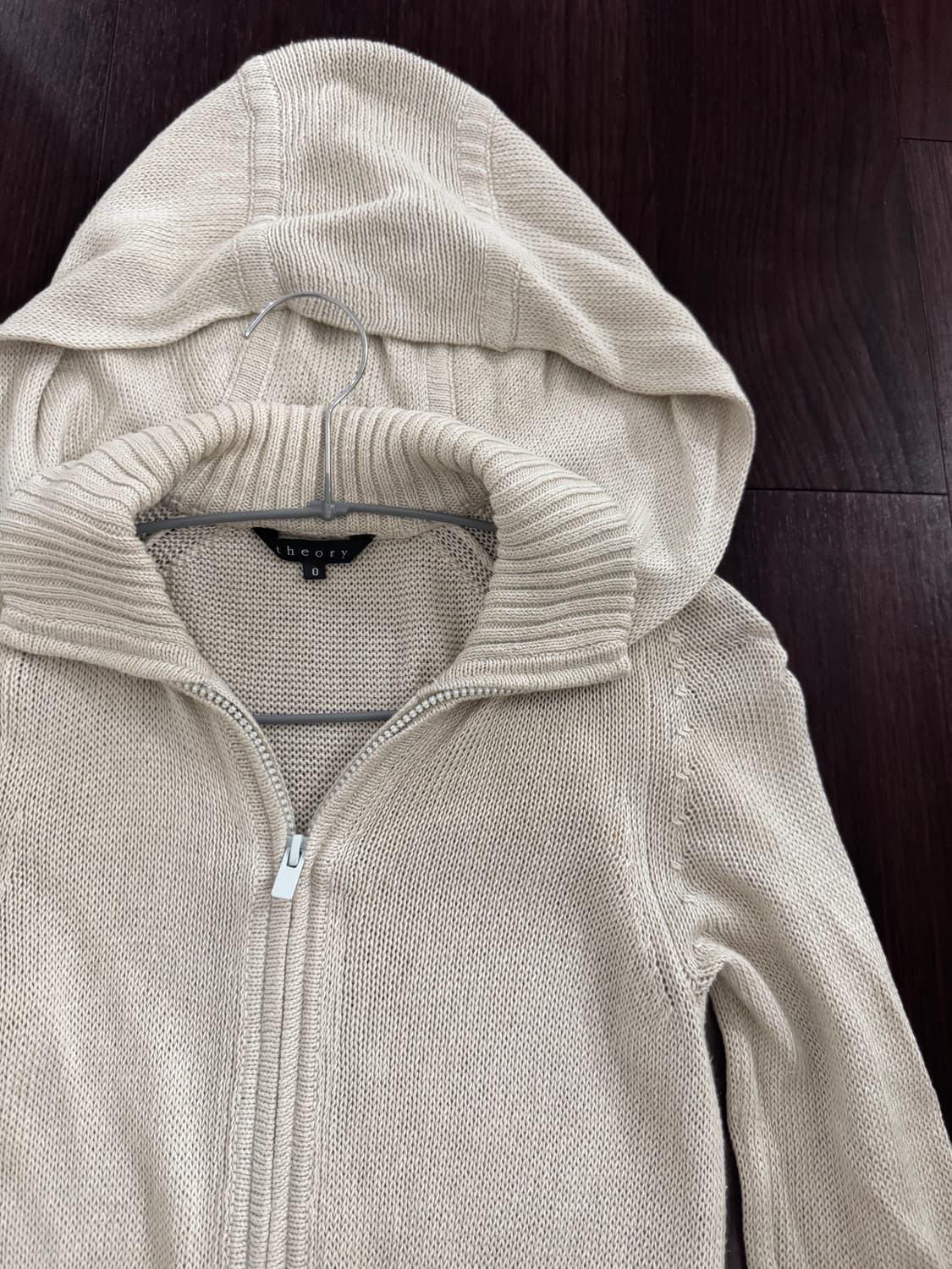 띠어리 슬림 후드 롱 가디건 상품이미지2