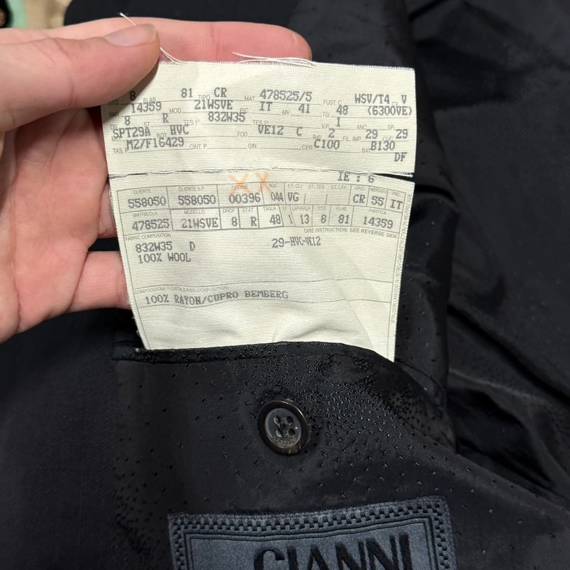 90s 지아니 베르사체 100% 울 싱글 버튼 블레이저 자켓 상품이미지7