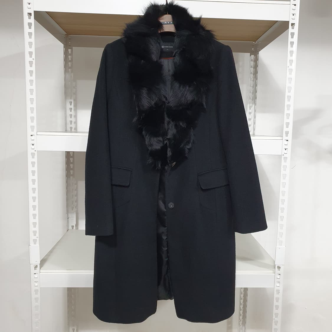 (100) 아날도바시니 폭스퍼 울 코트 상품이미지6