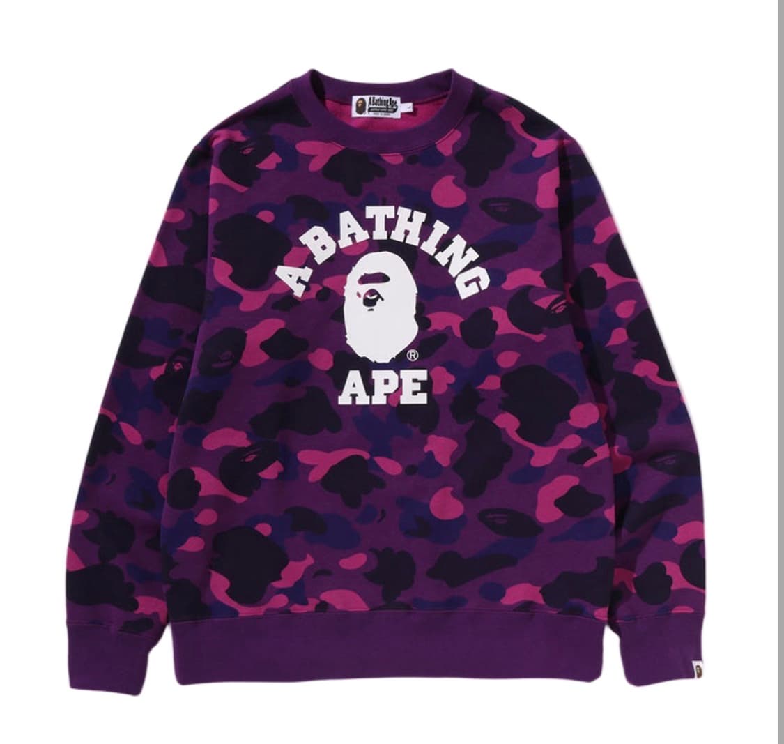 새거)베이프 26ss 카모 컬리지 맨투맨 bape 아캄 산산기어 미스치프 상품이미지1