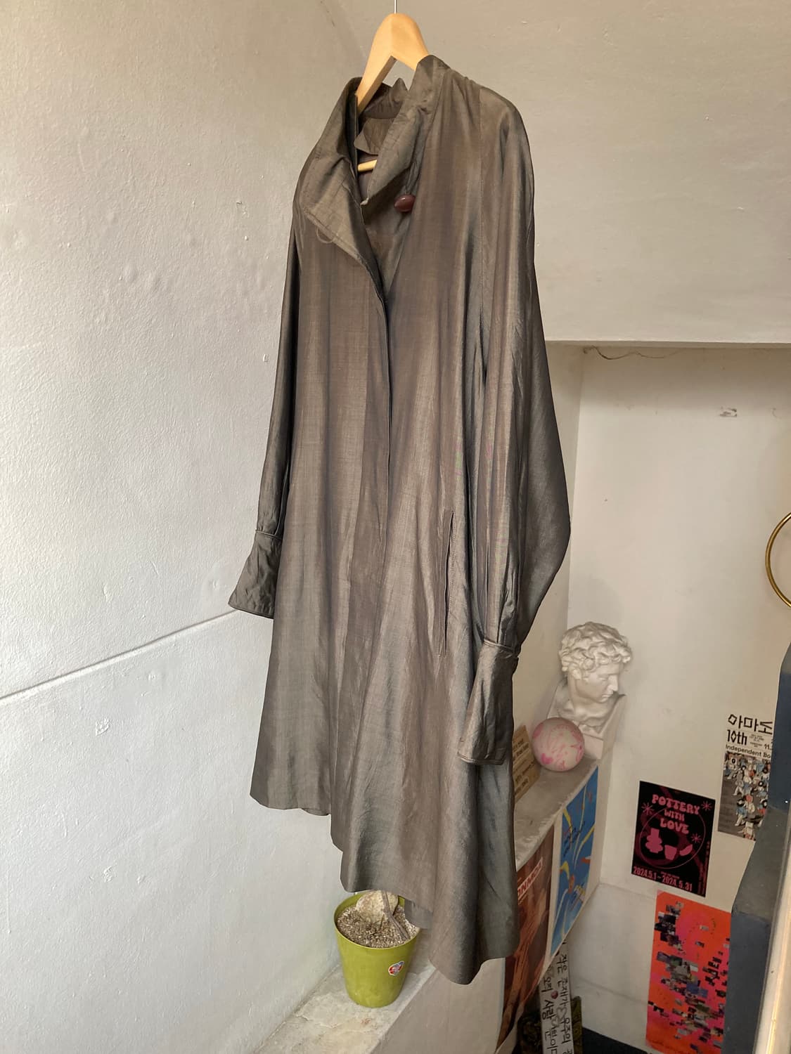 빈티지 실키 브라운 코트 상품이미지4