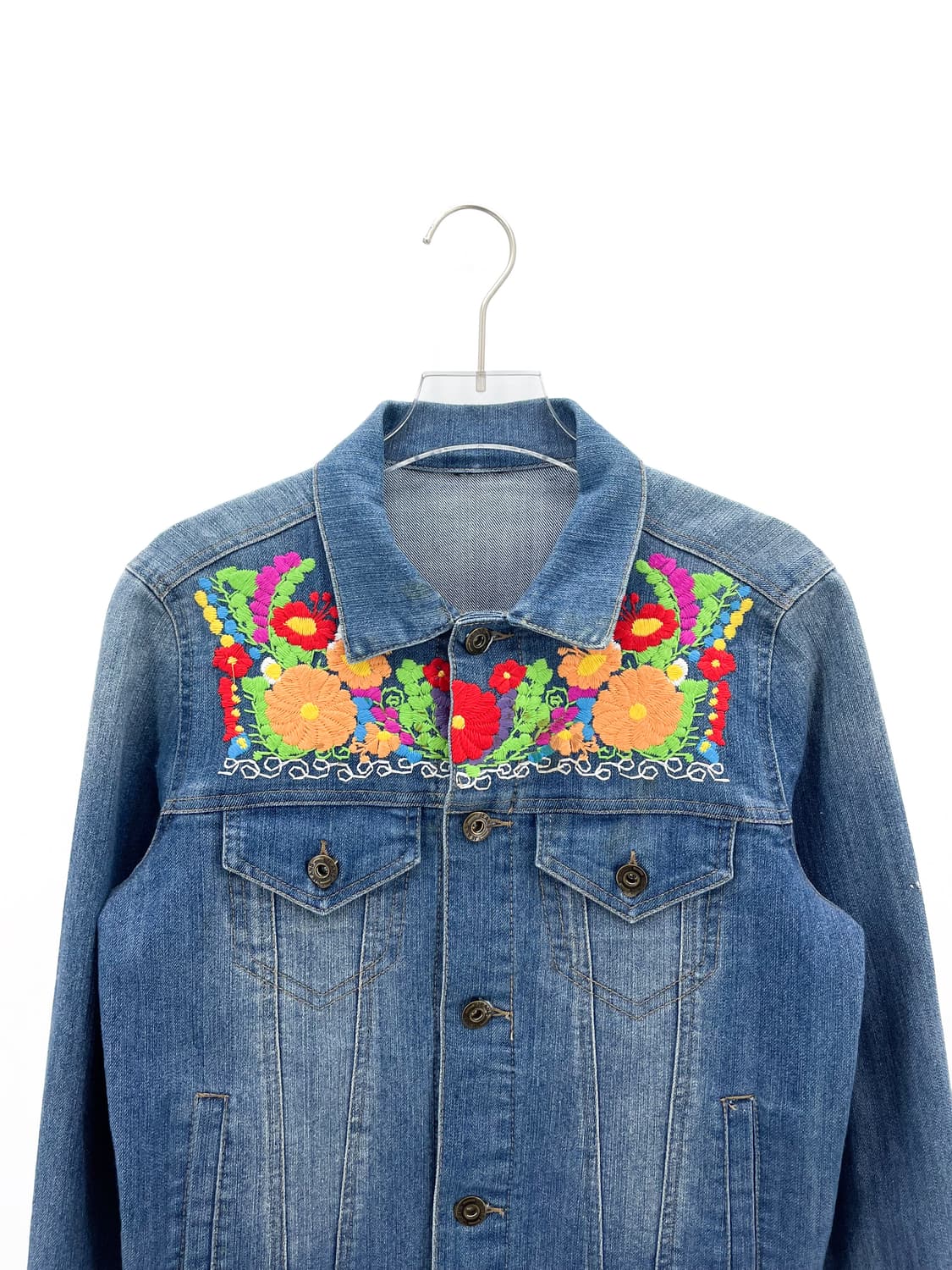 빈티지 플라워 자수 데님 자켓 상품이미지2